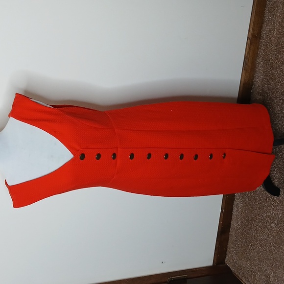 Maeve anthropologie vibrant red quilted shift dress size medium - Picture 2 of 16